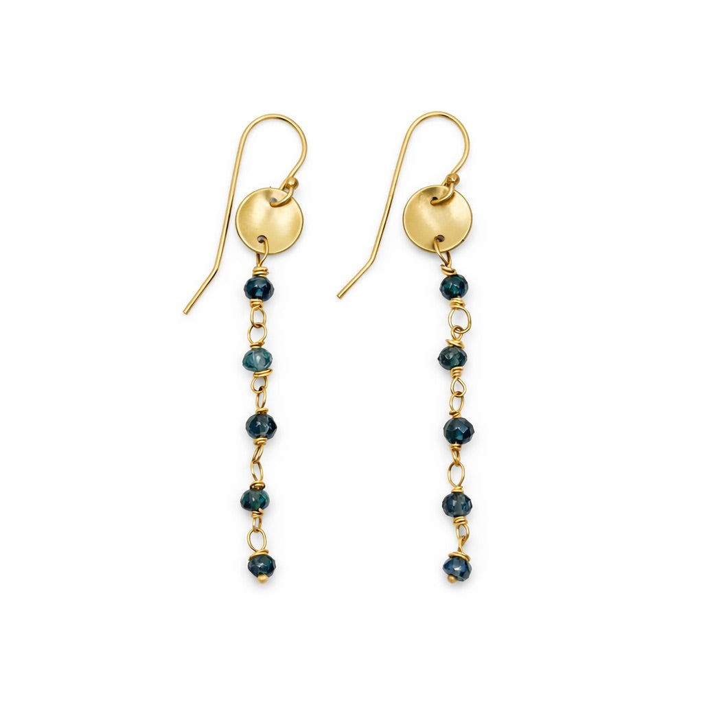 Tourmaline Disc Drop Earrings 18-Karat Gold