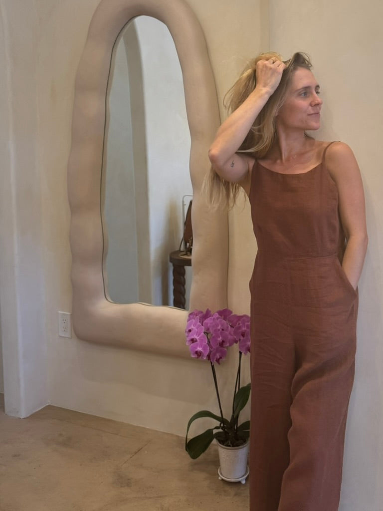 Isabella V French Linen Jumpsuit