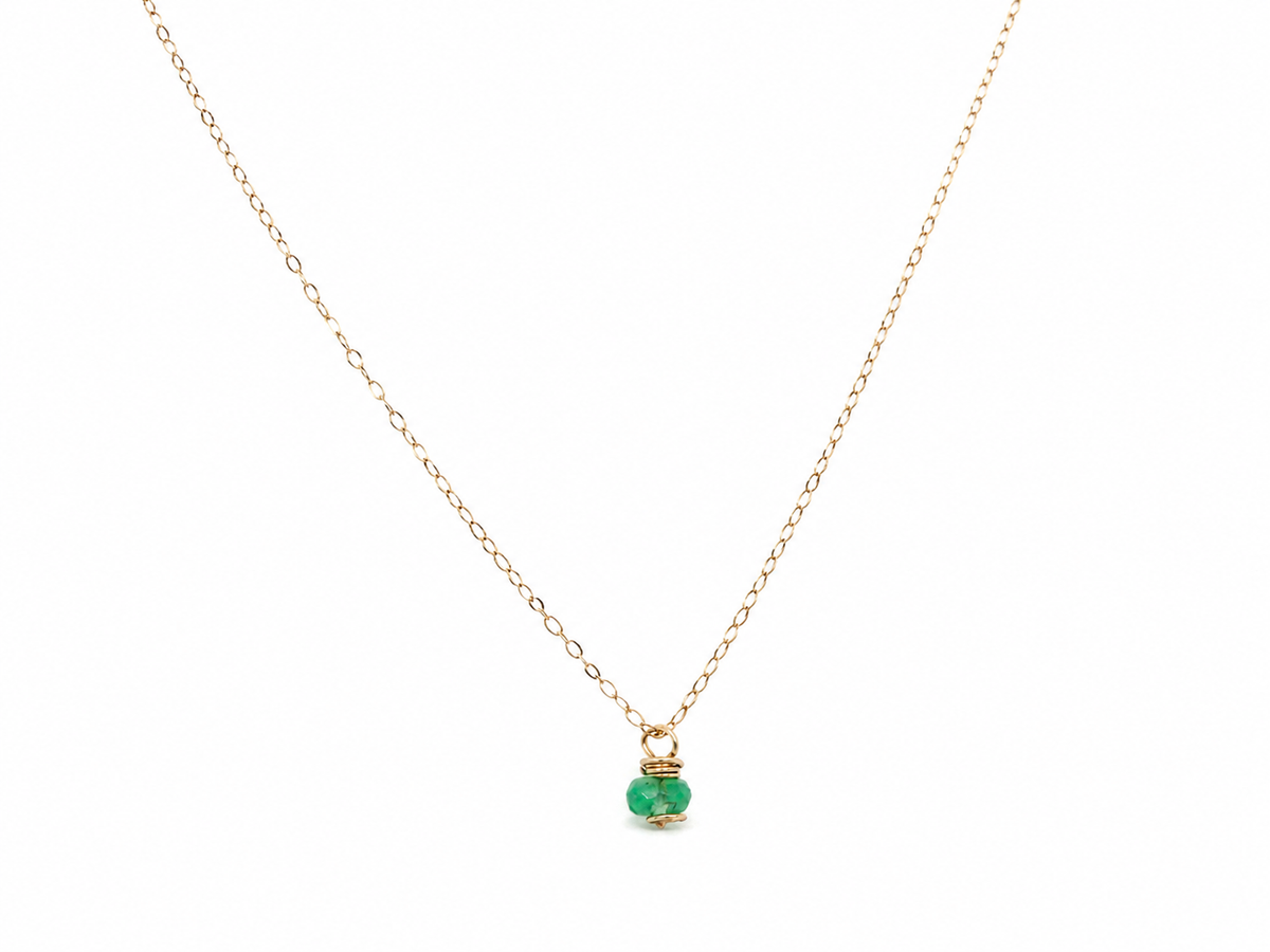 Emerald dainty 18k Gold