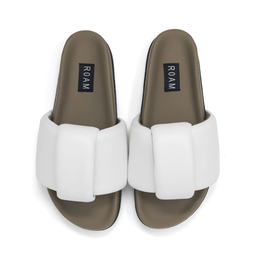 ROAM PUFFED KNOTTY SANDAL WHITE VEGAN LEATHER