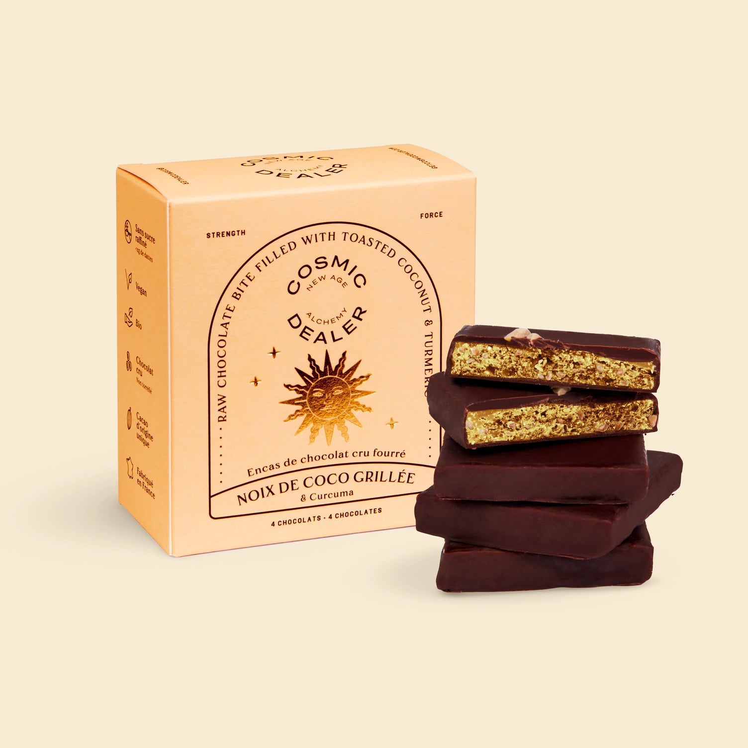 Box of 4 Nut Butter Chocolates - Toasted Coconut & Turmeric