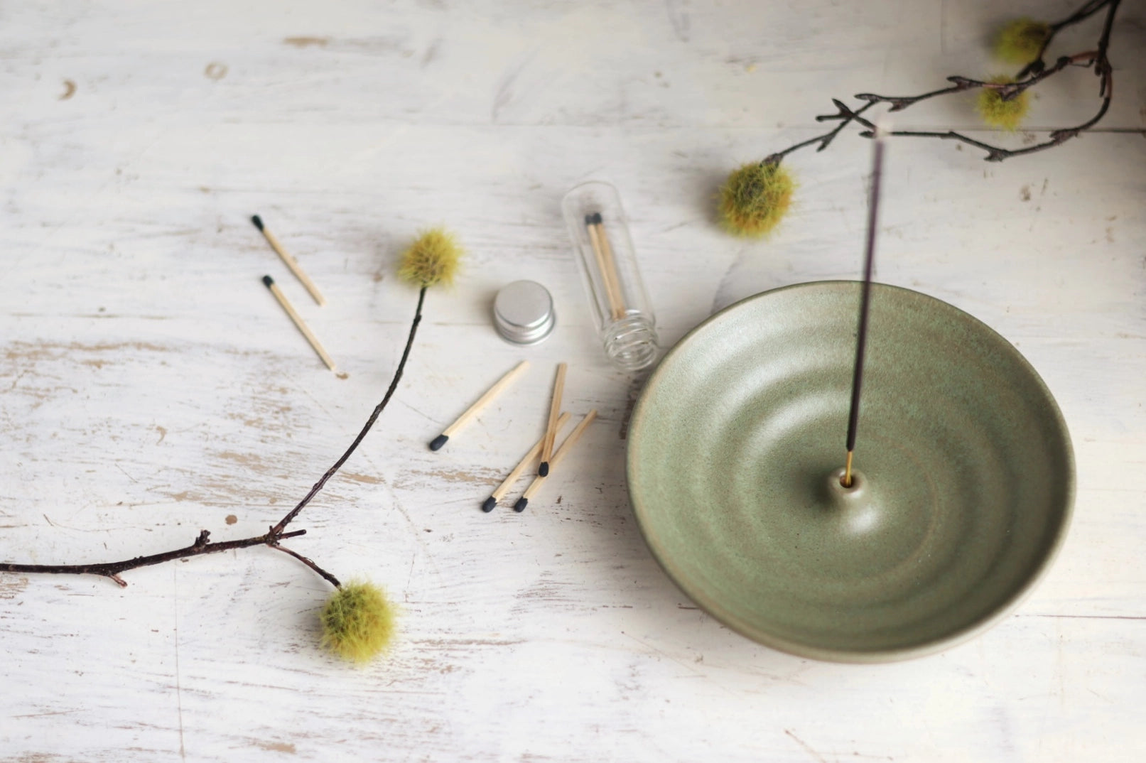 Incense Burner in Sage Green | Modern Handmade Pottery