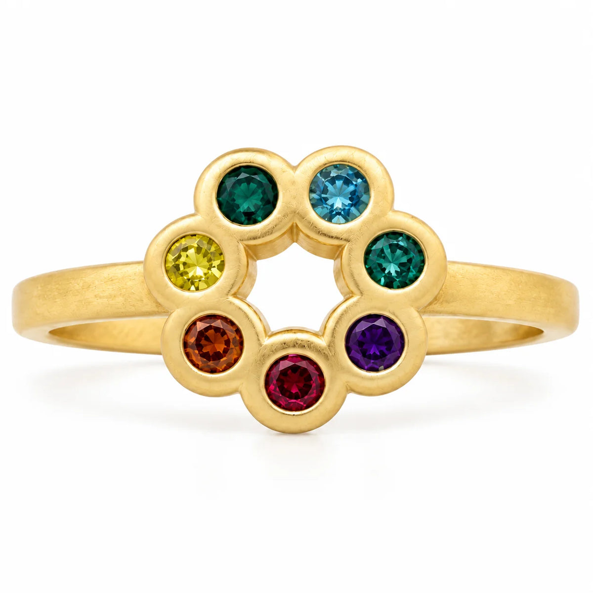 Petite Chakra Halo Ring — 18-Karat Yellow Gold