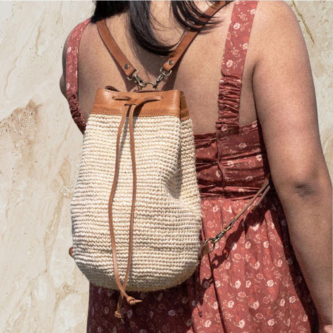 Transito Woven Mini Backpack | Natural
