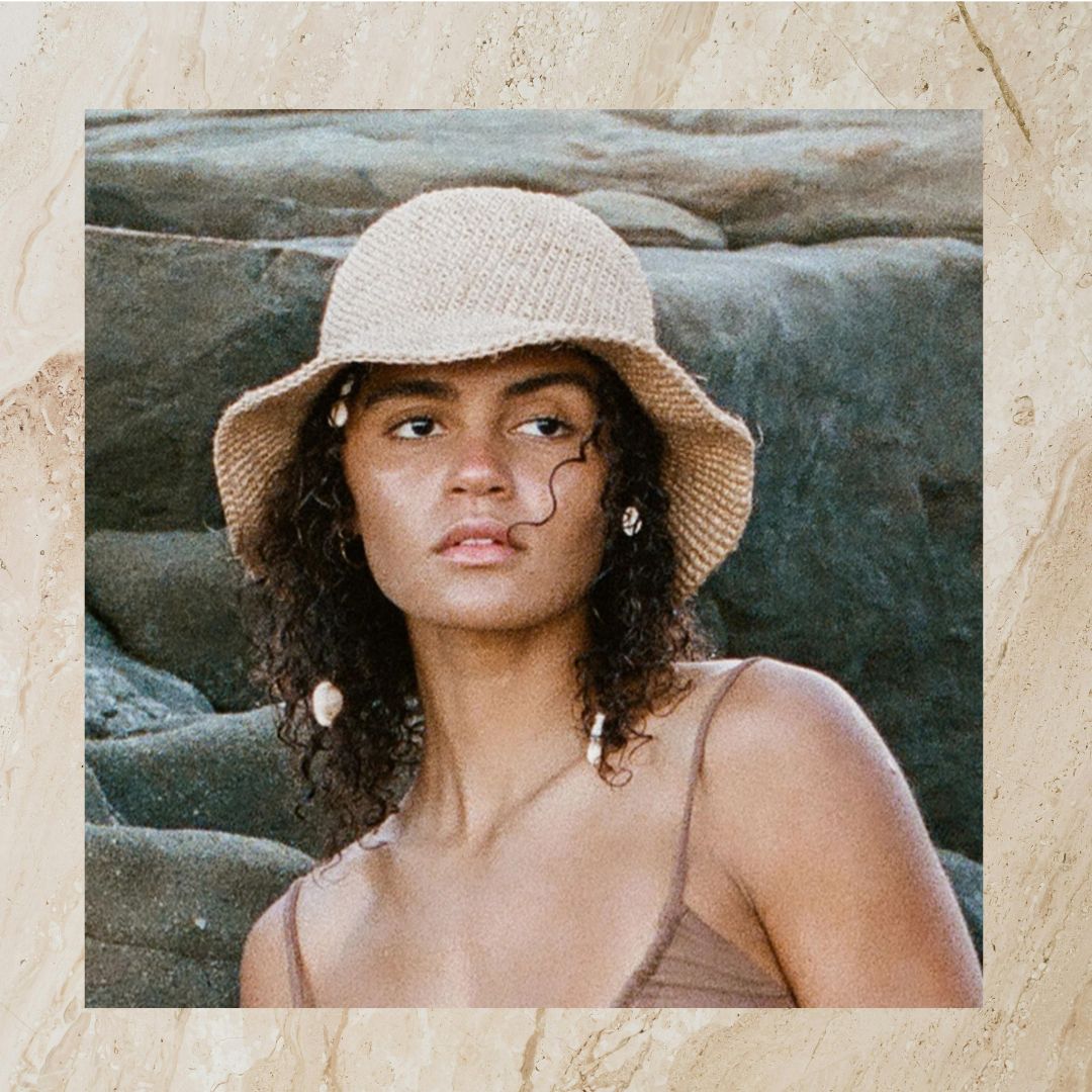 Summer Bucket Hat - Crocheted Natural
