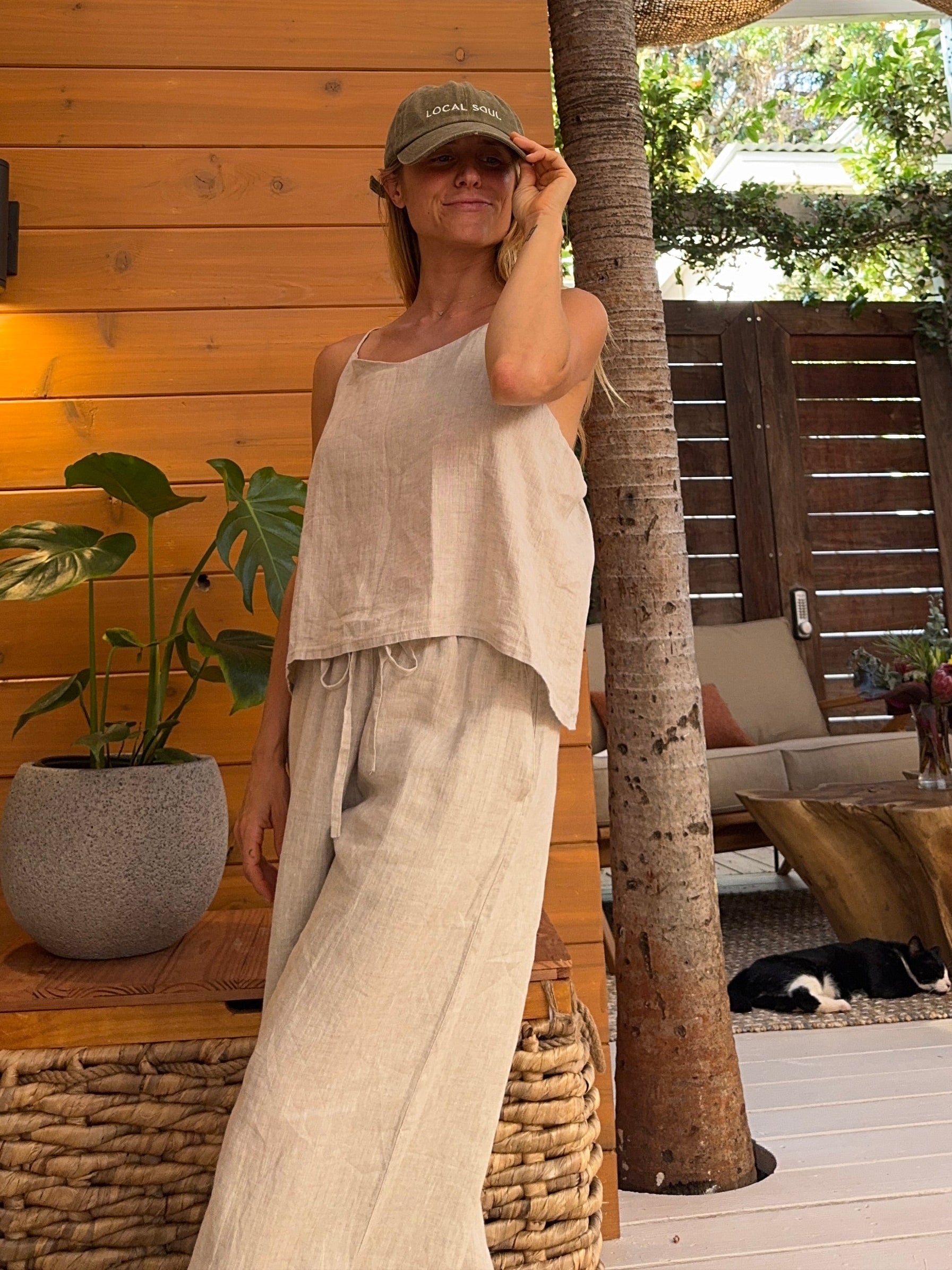 Linen Drawstring Top