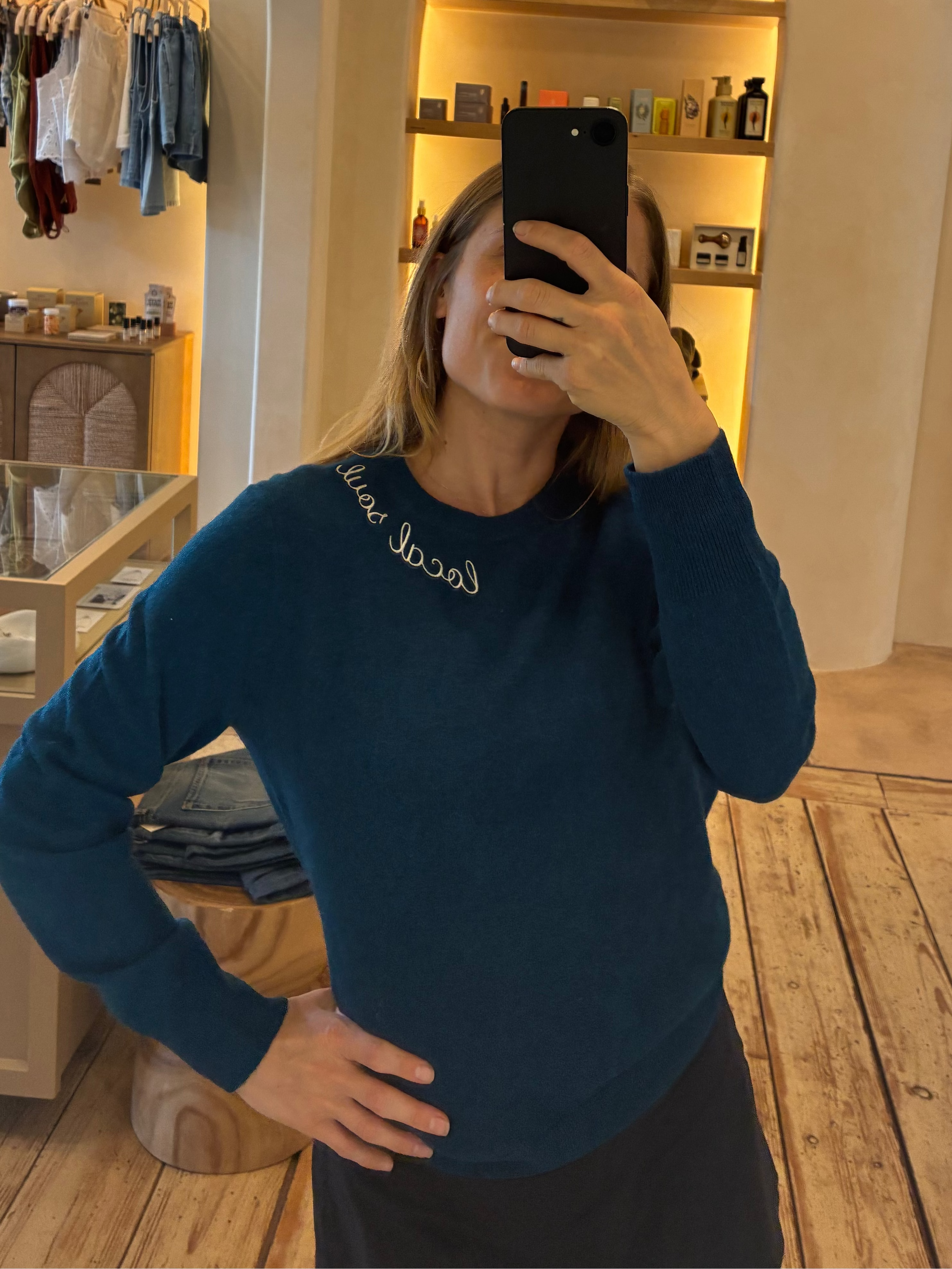 Blue Cashmere Local Soul Sweater