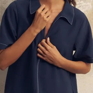 Mae Popover Mini Dress - Navy