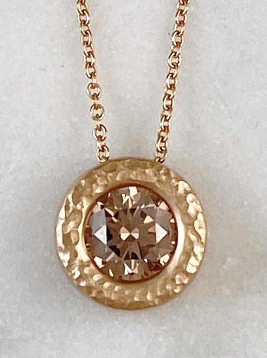 MERE PENDANT: CHAMPAGNE DIAMOND & 18K GOLD