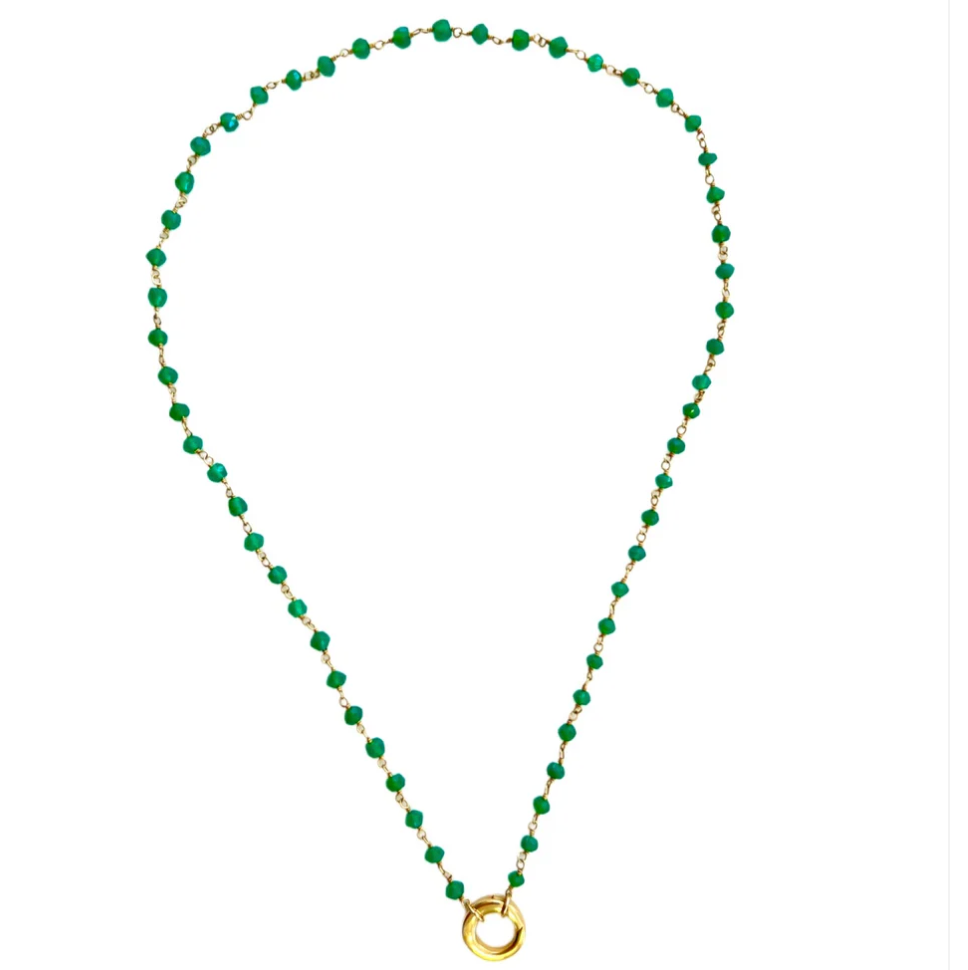 Beaded Gold-Filled Chain Necklace