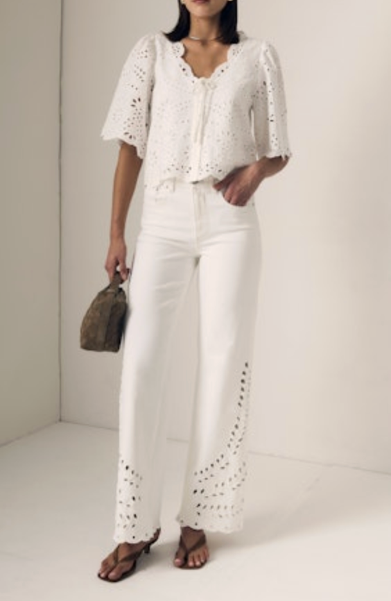COLUMN EYELET JEAN