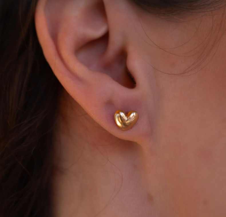Gold Heart Studs