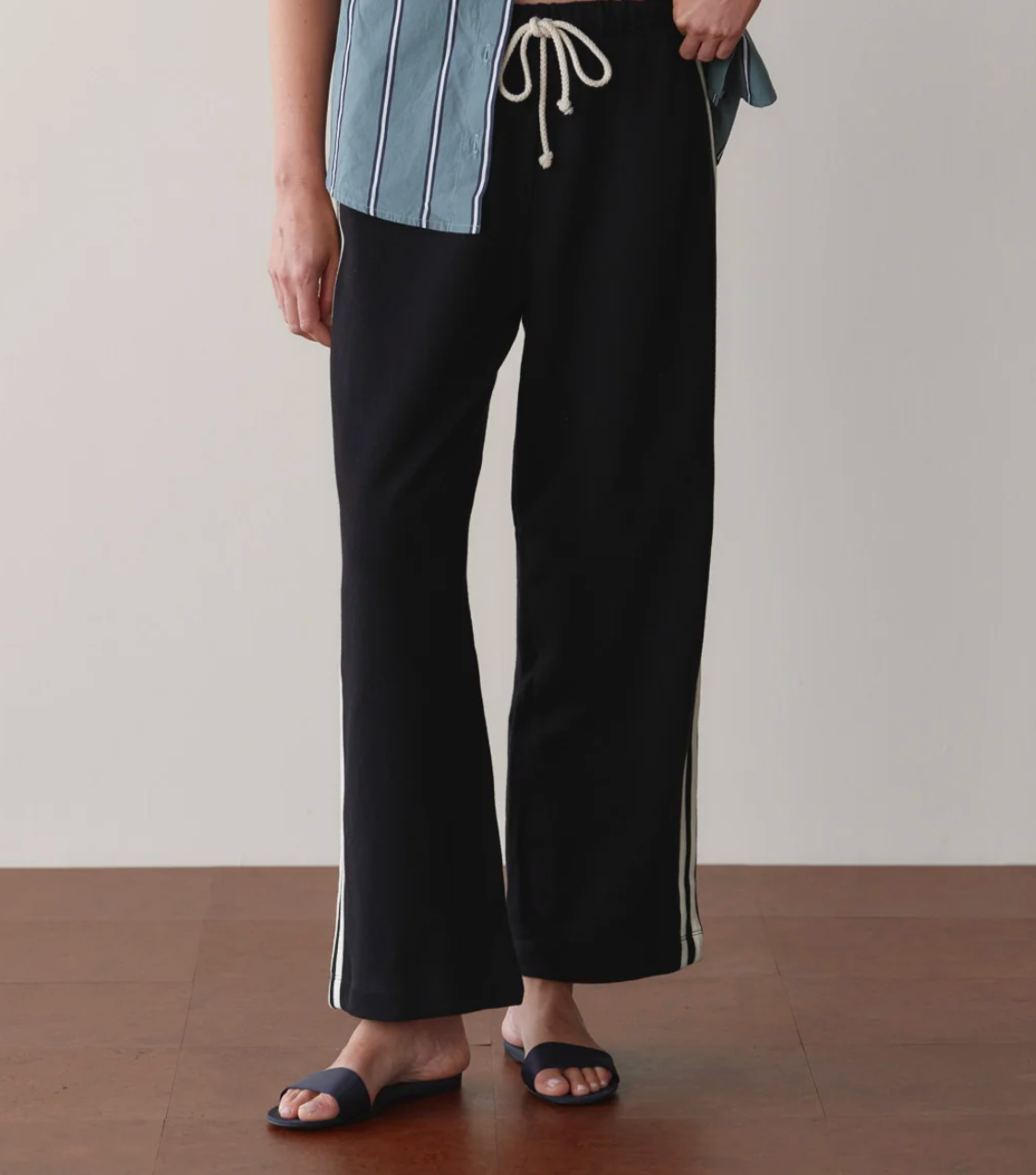 The Eco-Terry Stripe Crop Pant