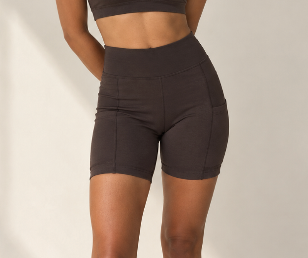 Bike Short with Pockets - Coffee Bean