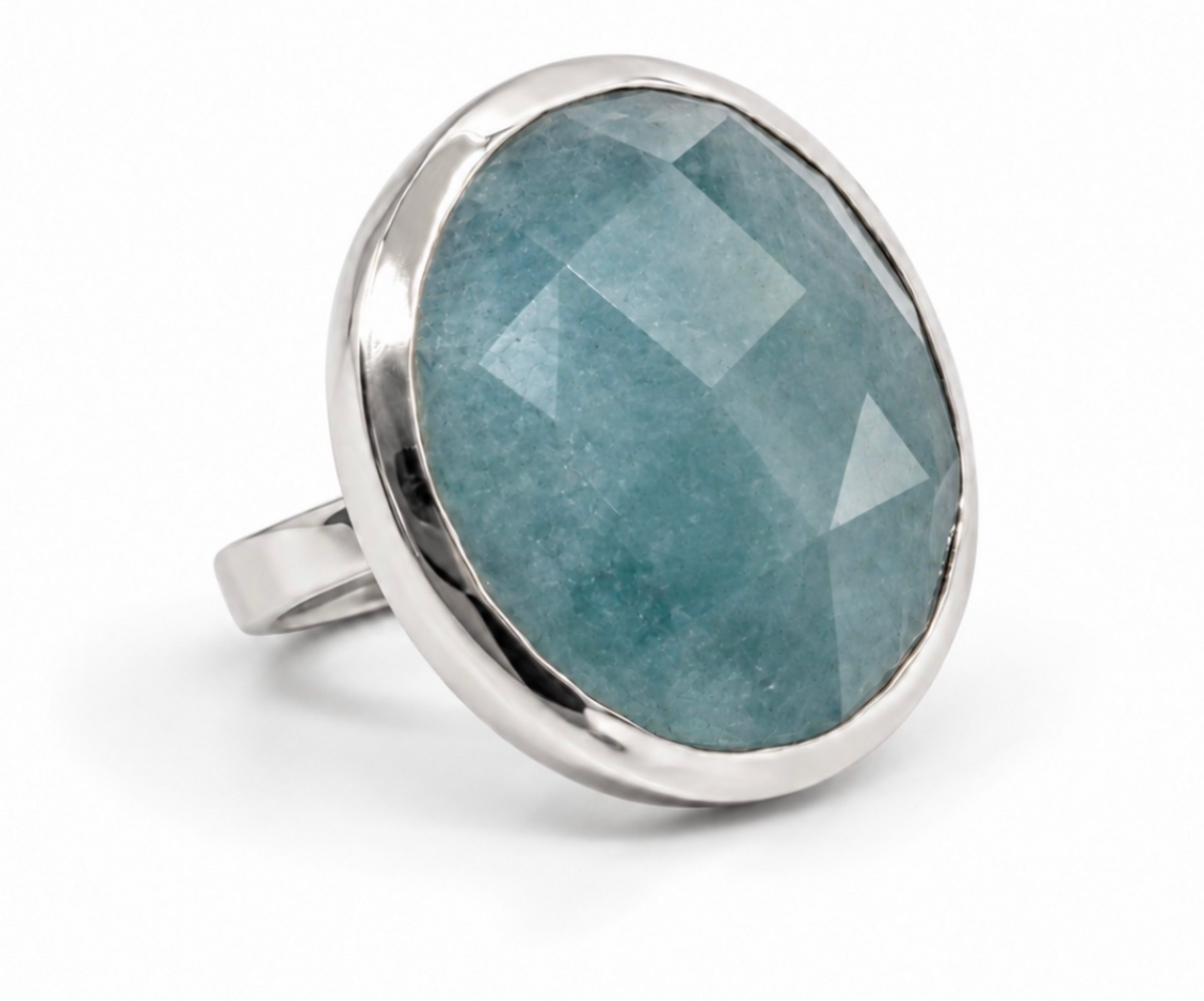 Ali Kate Natural Aquamarine Ring Sterling Silver