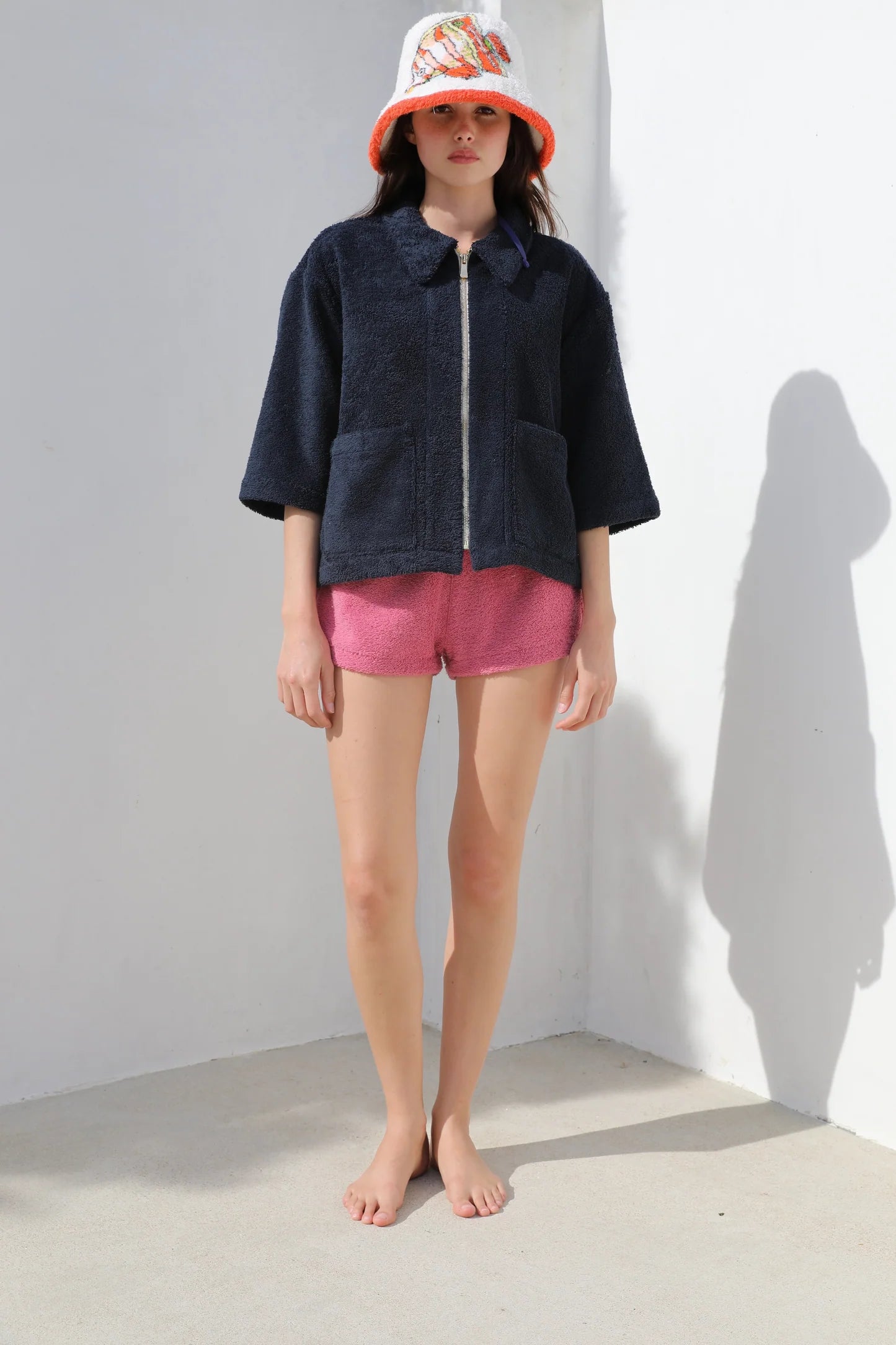 The Cropped Zip up Jacket - Plush Terry