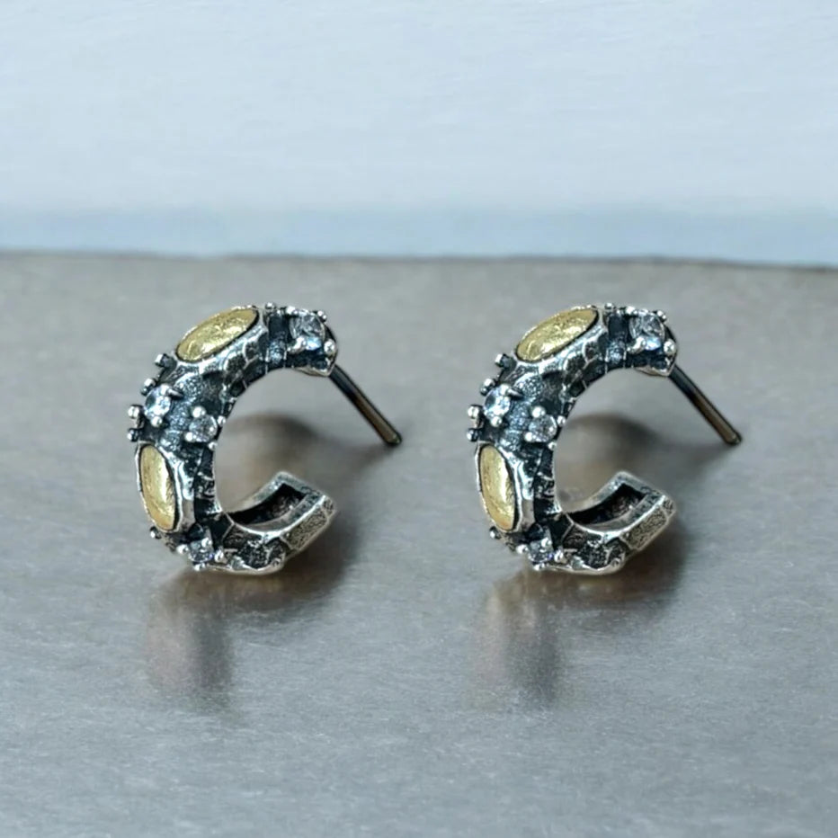 VINTAGE SILVER MINI ALMA HOOPS