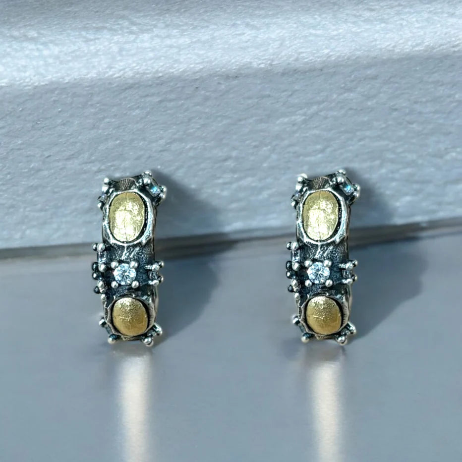 VINTAGE SILVER MINI ALMA HOOPS