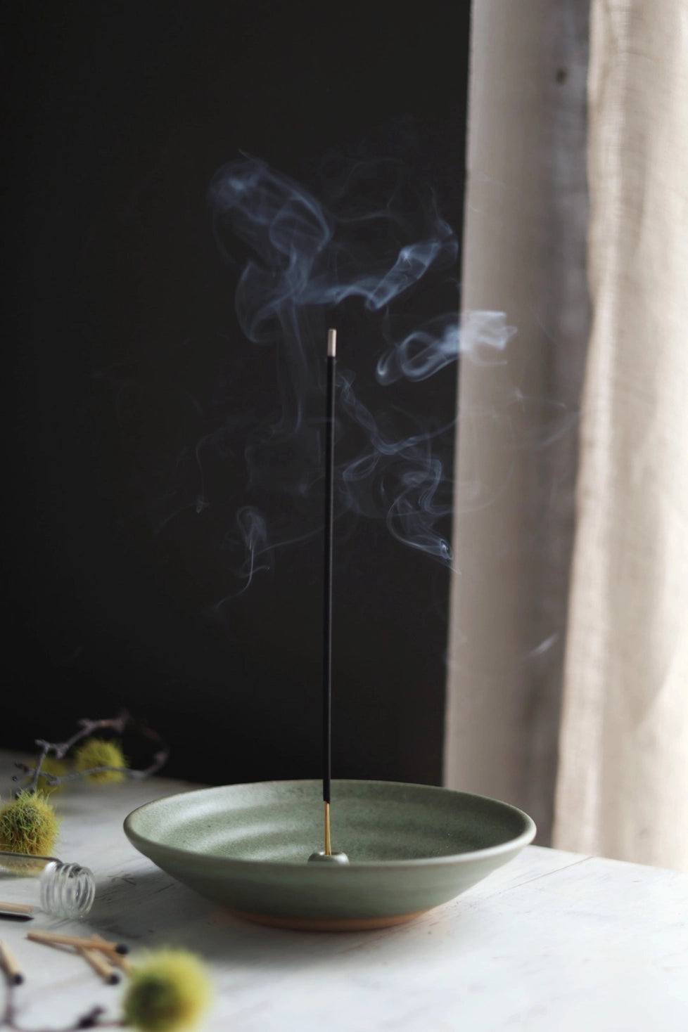 Incense Burner in Sage Green | Modern Handmade Pottery