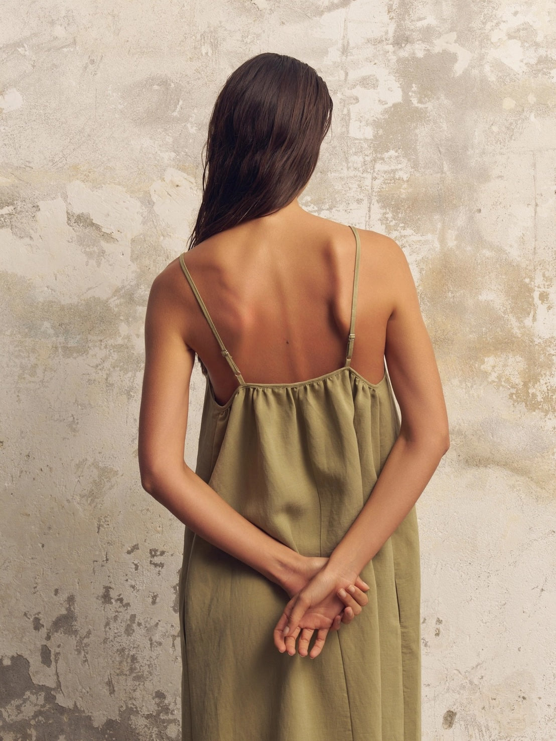 Bliss Flow Maxi Dress - Khaki Green